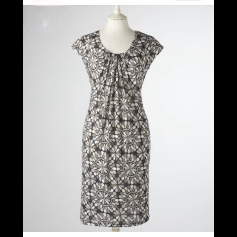 Boden Draped Jersey Geometric Printed Dress Sz 12 Regular